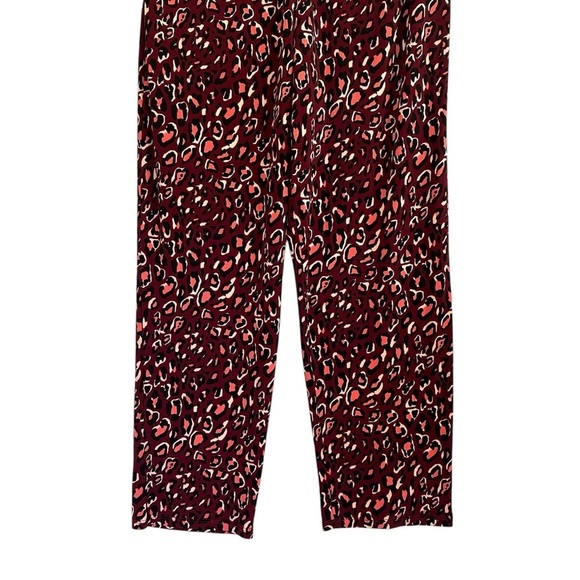 LEOTA Kennedy Cap Sleeve Stretchy Jumpsuit Cheetah Cabernet Womens Size XXL - Picture 11 of 16